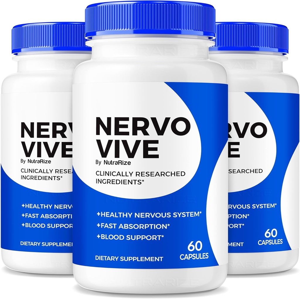 (Pack of 3) NervoVive – 原始 Nervo Vive Nerve 健康支持公式, 配有自然成份的 Nerve 护理, 用于舒适和信号功能 → NervoVive24 易取每日药丸(180 Capsules)