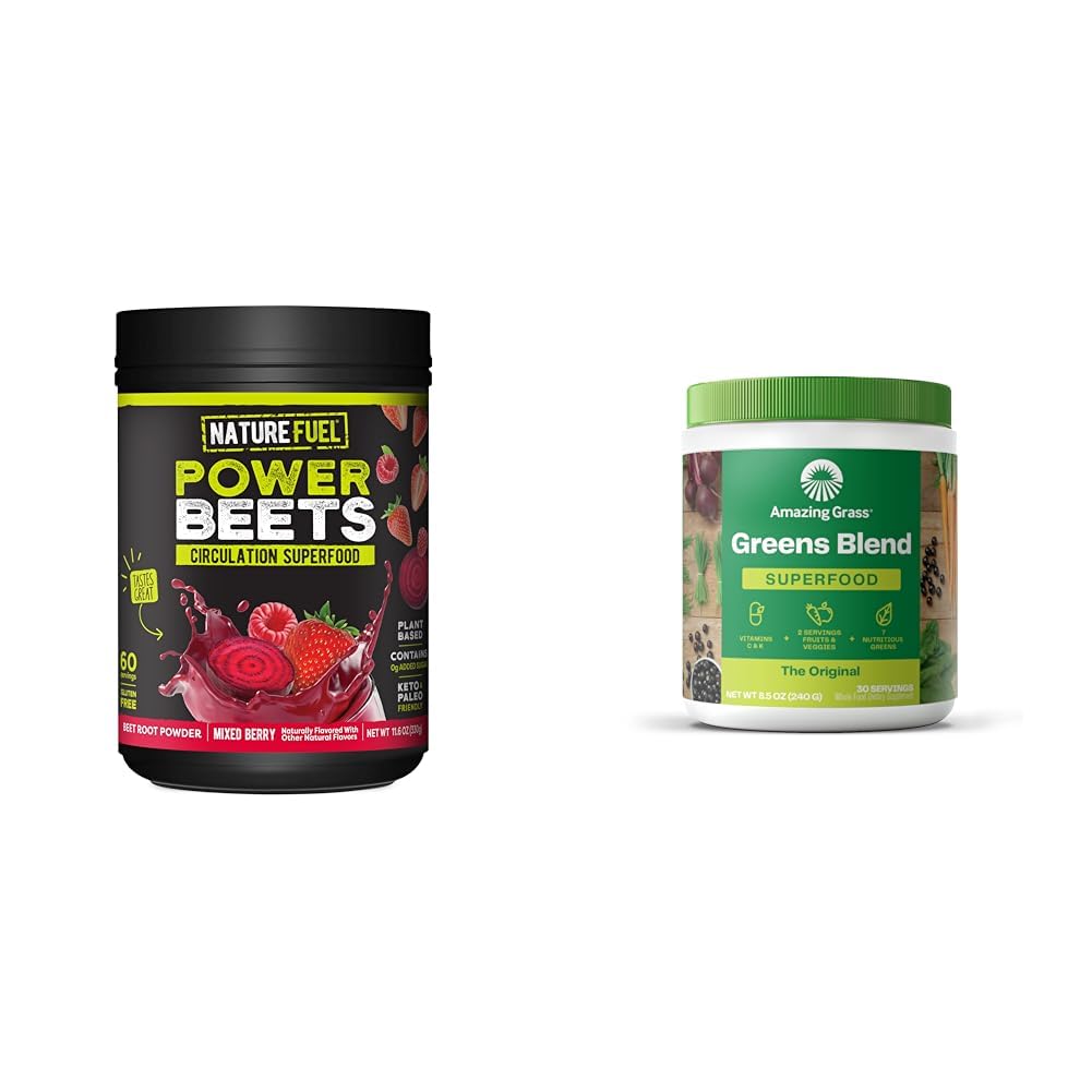 天然燃料 火豆粉 美味的Acai Berry Pomegrant, 专注和神奇的草绿色 混合超级食品: 超级绿色 花粉 平滑混合 助推能源