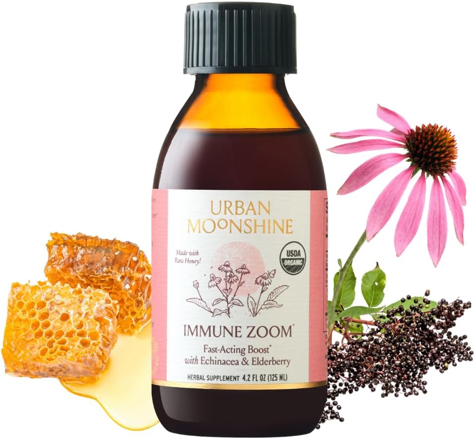 (原始内容存档于2018-10-21) (中文(简体) ). 城市月光Immune Zom - Fast-Affairation Boost - 有机老年莓 Syrup - Echinacea - Raw Honey - 认证有机 - 天然 - 4.2 Fl Oz