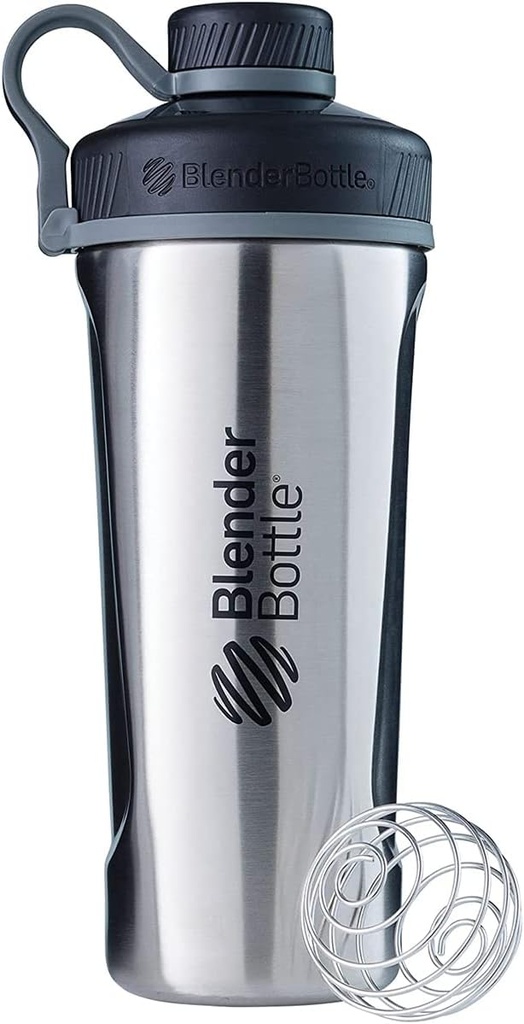 BlenderBottle Radian Shaker Cup 绝缘无色钢水瓶配电威斯克,26-Ounce,自然/黑色