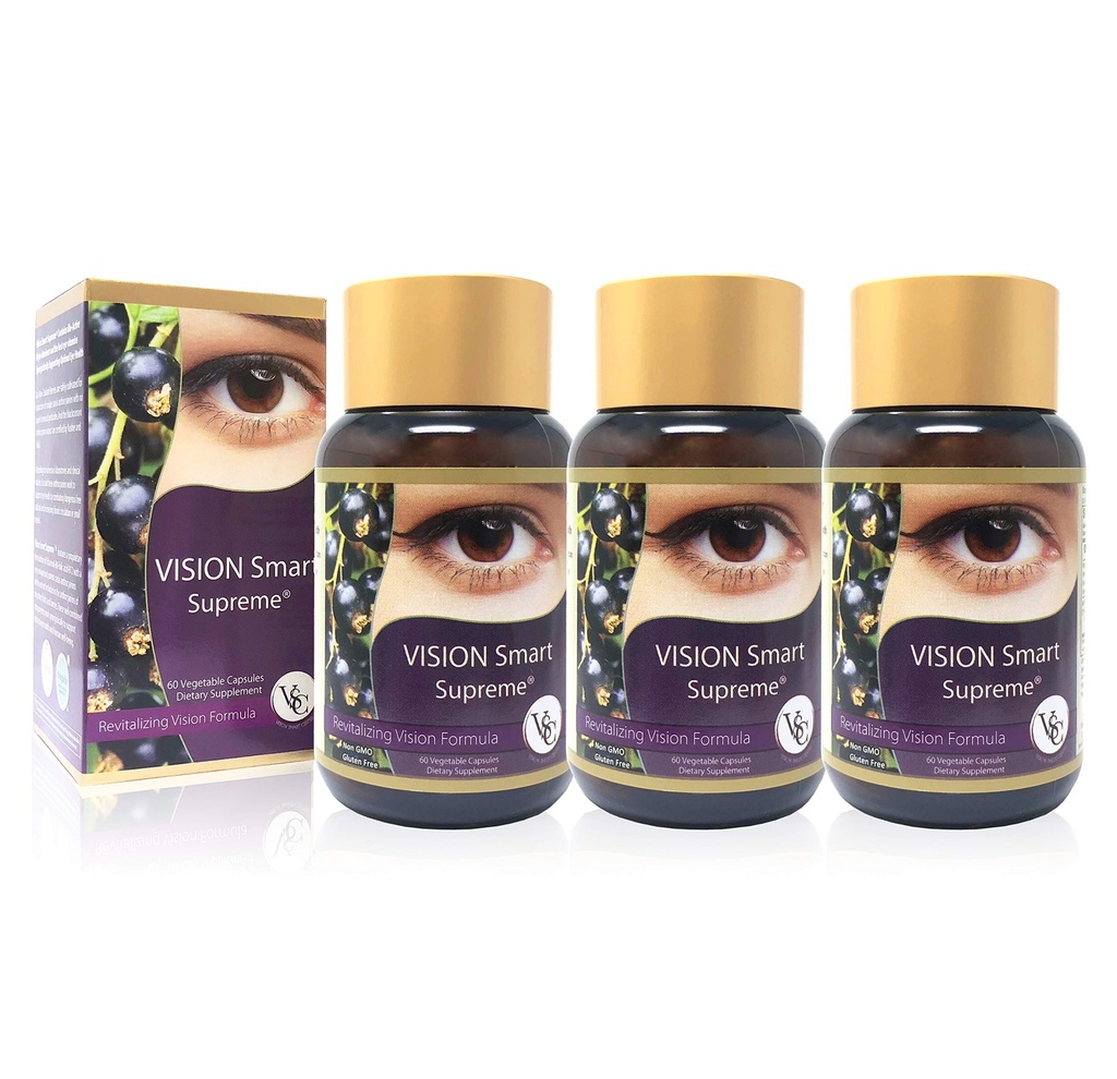 视觉智能最高 - Super Eye 补充剂,Premium Nutraceutical Informements 含有210mg的纯Anthocyanins的D3R和C3R,Veggie Capsules. 美国产品(3瓶)