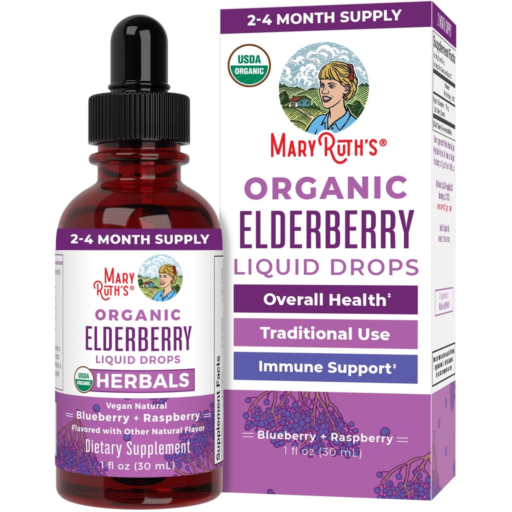MaryRuth Organizations Elderberry Syrup – UDA Official – Official – Official – Officials and Kids, Ages 1 – Vegan, Non-GMO, Immune Bosters, Clean Label Project 校对 – 1 Fl Oz
