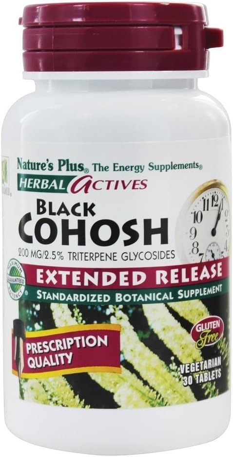 自然加黑Cohosh E/R 200毫克药片,30个