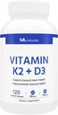 ML 天然维生素 K2 + D3 120 蔬菜罐头,NSF 验证和cGMP-Compliant