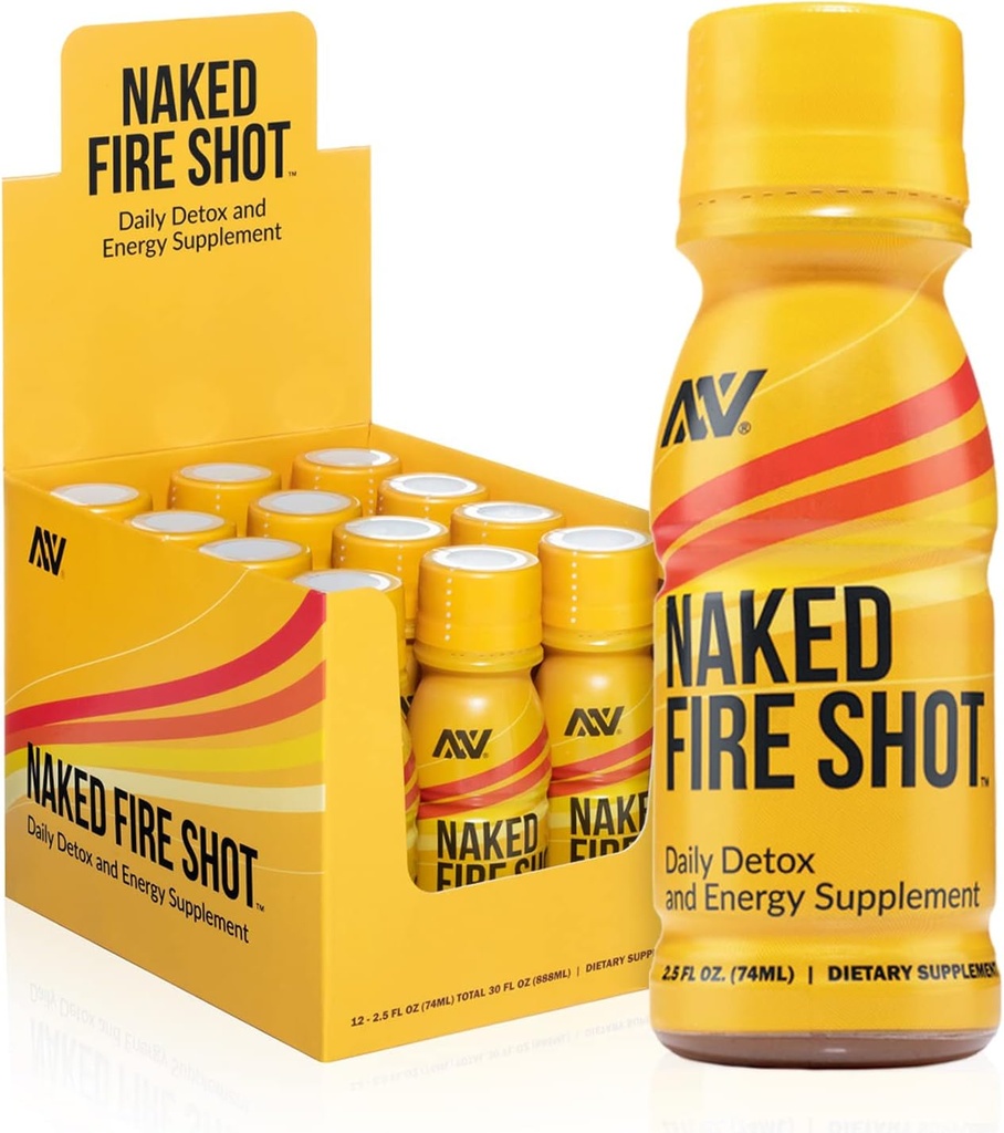 NAKED 营养裸射射击 - 自然能源射击,姜根,原始苹果苹果苹果苹果醋,有机金森和Ashwagandha,Detox,能源健康射击 - 2.5Oz,12 Pack