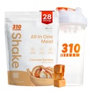 310 营养全能一餐替代 摇头丸 W/Shaker Cup 启动器 Kit - 高蛋白纤维富力维根超级食品混合剂 - 无糖, Keto & Paleo 友好,低碳 - 焦糖 Sundae 28 srv