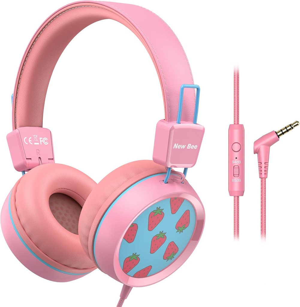 使用Microphone KH20 HD Stereo Safe Volume Limited 85dB/94dB 为女孩/Mac/Android/Kindle/Tablet/Pad(Pink)手提轻量级手机为学校配音