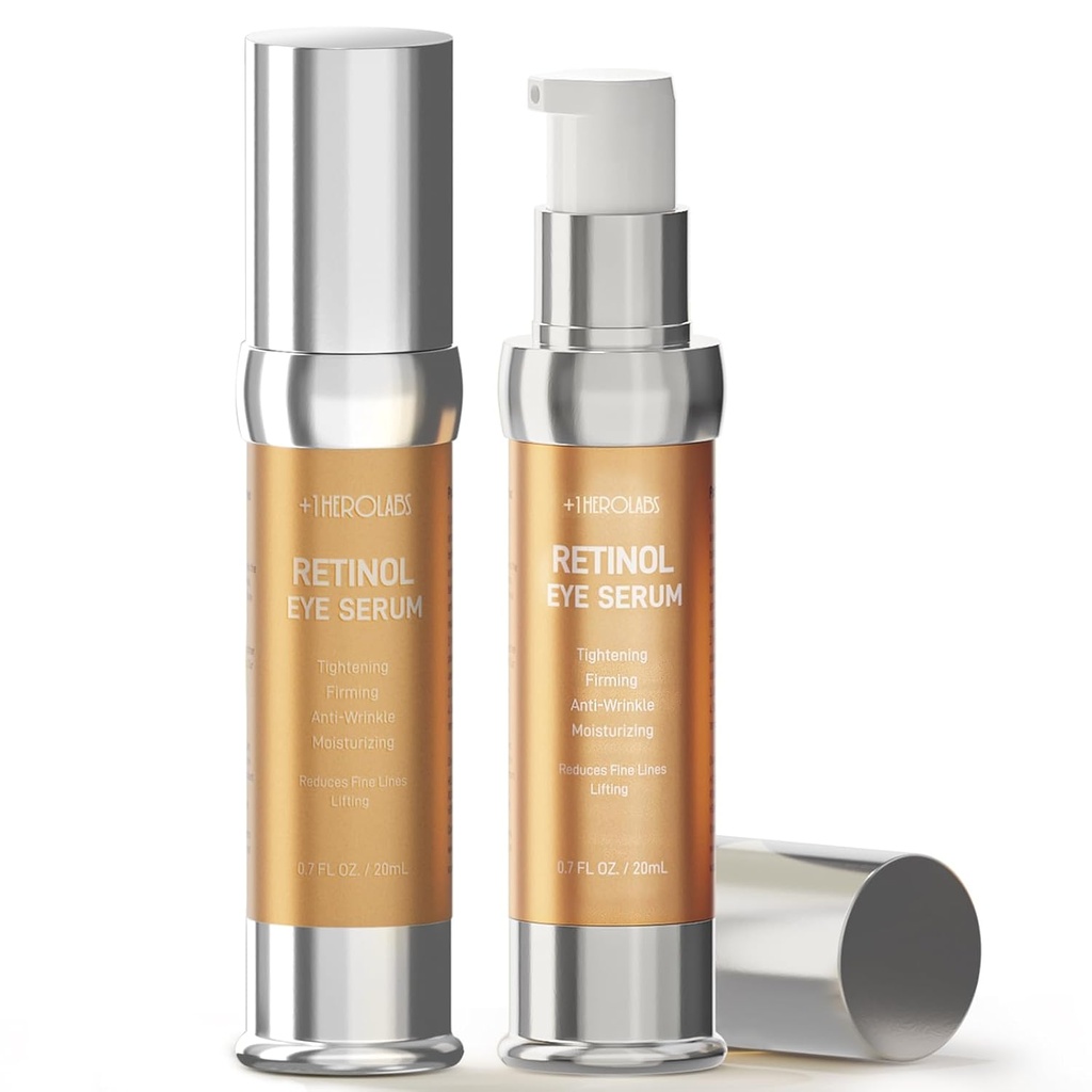 抗衰老和皱纹的 Retinol Eye Cream — 用Niacinamide、Hyaluronic酸、维生素E和Bifida 发酵结晶, 0.7 Fl Oz (包装2)