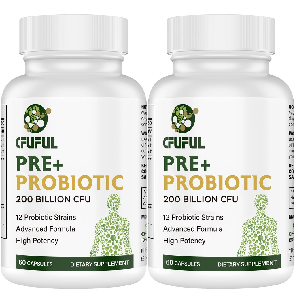 妇女和男子的抗生素 -- -- 200亿CFU 12 Strains Probiot for Digestive Immune & Gut Health, 有机防生素大陆架稳定抗生素补充剂,用于布洛特120 Capsules