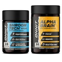 ONNIT Premium Alpha Brain Bundle - 聚焦、集中和记忆+运动、能量和心血管性能的Shroom Tech Sport(28个Counter)的诺诺氏大脑补充剂(90个Counter)