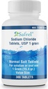 Safrel Sodium 氯化钠片 1 gm, USP 普通盐片 | (15.4 gr.) | Electrolytes Repleiner 水分饮料(300 count (Pack of 1))