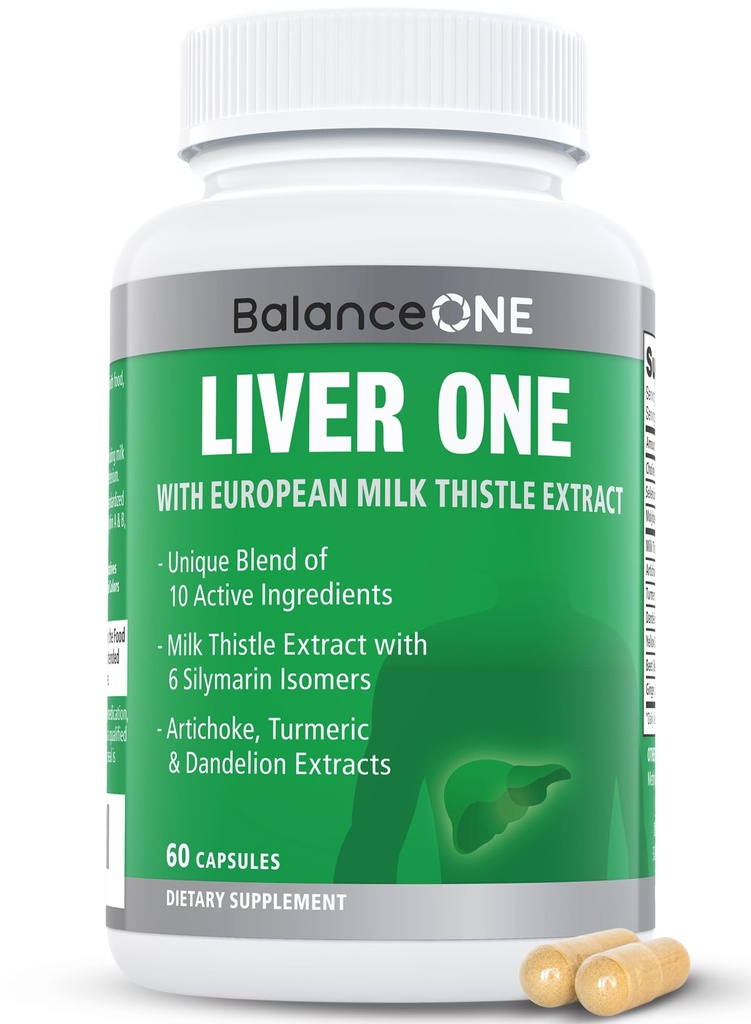 平衡一号肝脏支持补编与牛奶硝酸盐提取剂,Dandelion Root & Molybdenum – Natural Liver Cleanse, 修补和解毒为男女服务 - Vegan Capsules, 1个月供应 - Liver One