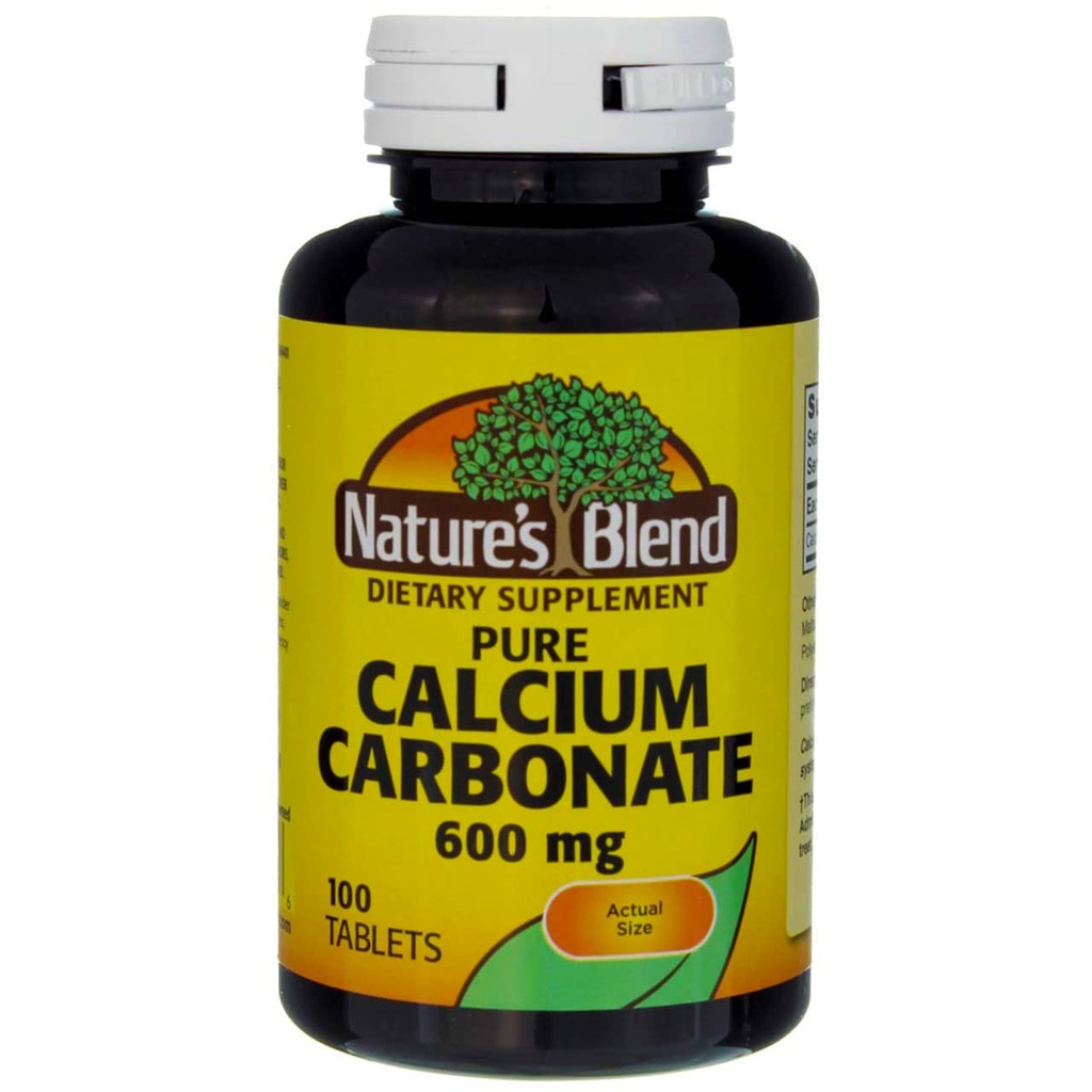 Nature's Blend Calcium 600mg 碳酸盐平板100厘米(2包)