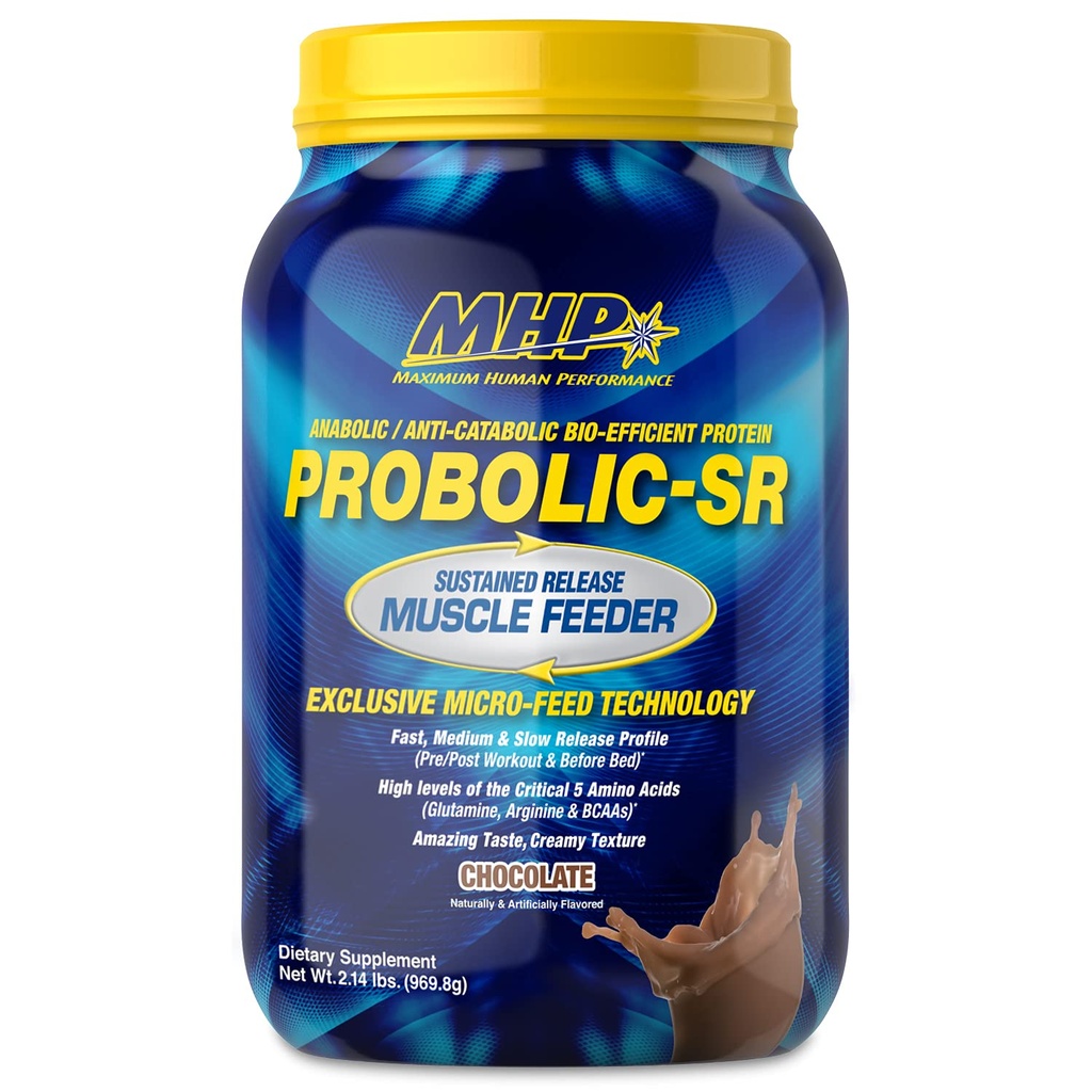 人体最大性能 Probolic-SR 持续释放蛋白粉,24g蛋白,BCAAs,Glutamine,Arginine,预工,后工,夜间蛋白,2lbs,26 services,巧克力