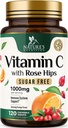 维生素C Chewable 1000mg - 超强抗氧化剂用于强力免疫支持 w/Vitamin C & Rose HIPS - 强力饮食VIT C Chews Supplement, Natural Orange Flavor, Vegan, Non-GMO - 120 片