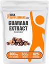 Bulk Assupports.com 瓜拉纳抽出粉末 - 天然咖啡因补充剂,来自瓜拉纳种子,瓜拉纳粉末 - Gluten Free,每服800mg,500g(1.1磅)(包1)