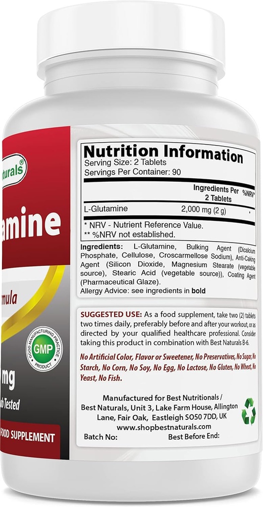 最佳天然L-Glutanine 1000毫克和Ashwagandha 提取500毫克