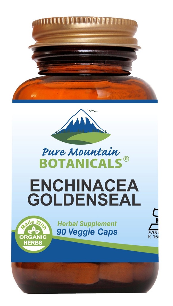 Echinacea Goldenseal Capsules - Kosher Vegan Caps with 450 mg 有机Echinacea 金色复合体