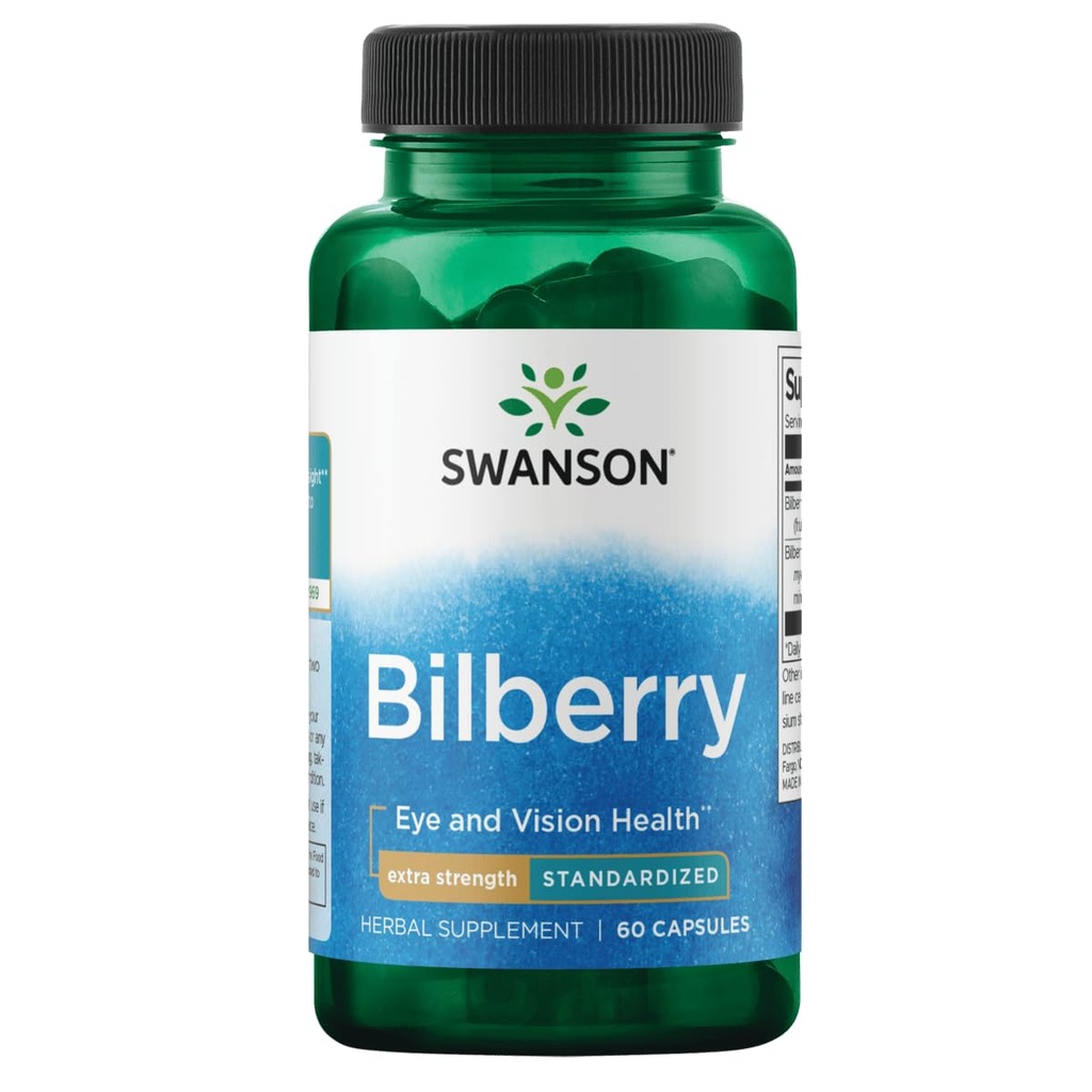 Swanson Extra-Strength Bilberry(标准化) 100毫克 60卡普尔