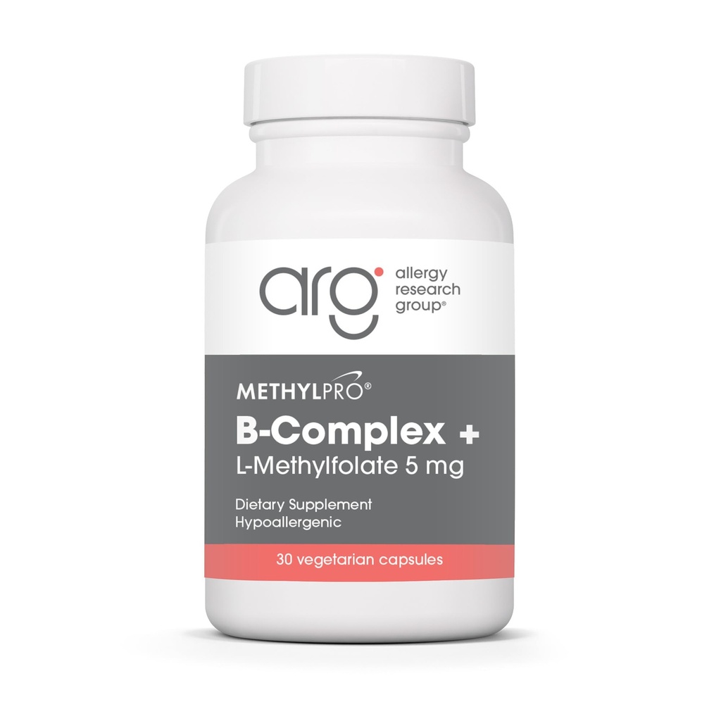 MethylPro B-Complex + L-Methylfolate 5 mg - 男女甲基维他命B复合物,与Folate,Niacin和Biotin的细胞能量支持,VIT B 补充物 - 30 Vegan Capsules