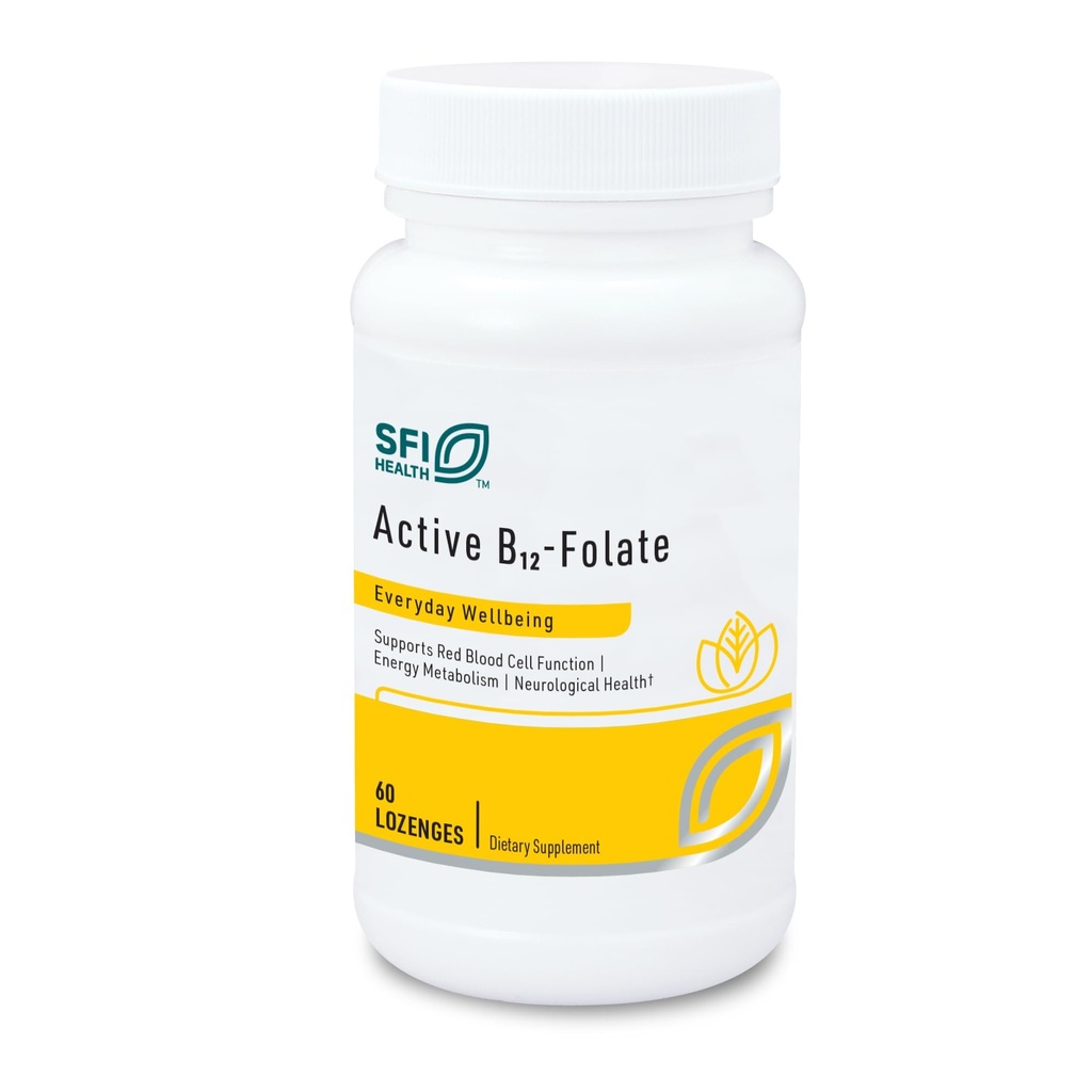 Klaire Labs SFI 健康活动 B12 - 福拉特补充剂 - 溶解Lozenge 与甲基福拉特和维生素 B12 甲基Cobalamin - 高吸附性 - 支持健康摩德,能量和认知(60个计数)