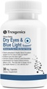 Trexgenics Dry Eyes & Blue Light 支持一次每日蔬菜配方,配有Lutein 10mg, Zeaxanthin 2mg, Bilberry, Ginkgo, Pine Bark, 维生素C, 锌和维生素A(30 Veg Capsules)