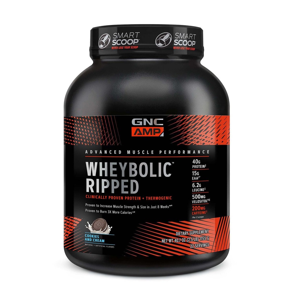 GNC AMP Wheybolic Riped - 饼干和奶油(22名服务员)