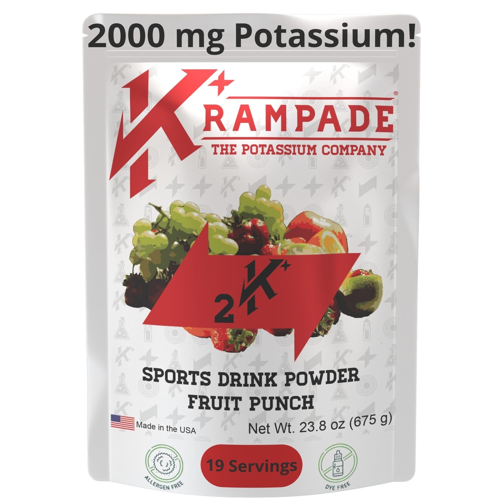 Krampade 电解质钾补充剂 - 2000 mg K+, >2X More Than Coconut Water → Cramp 救济和预防 → 水解粉