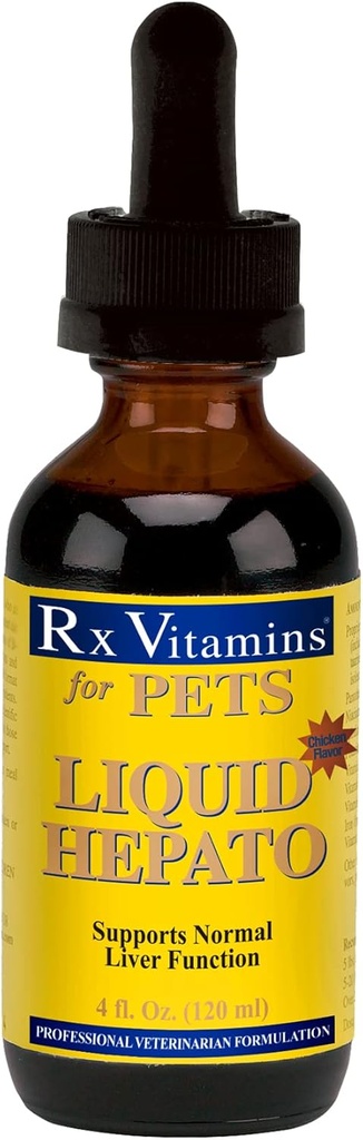 (原始内容存档于2018-09-21). Rx Vitamins Chicken Flavor Liquid Hepato for Pets, 4 fl. oz./ One Size).