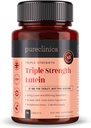 pureclinica Lutein 30 mg 配有 Zeaxanthin 1000 mcg – 三重强度补编,90平板(3-月供应)