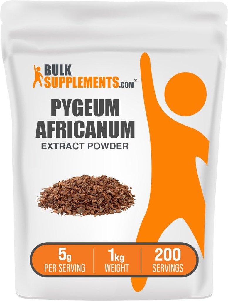 bulk substances.com Pygeum Africanum 提取粉末 - 来自Pygeum Bark, 营养补充 - Gluten Free - 5g / service, 1kg(2.2磅)(一包)