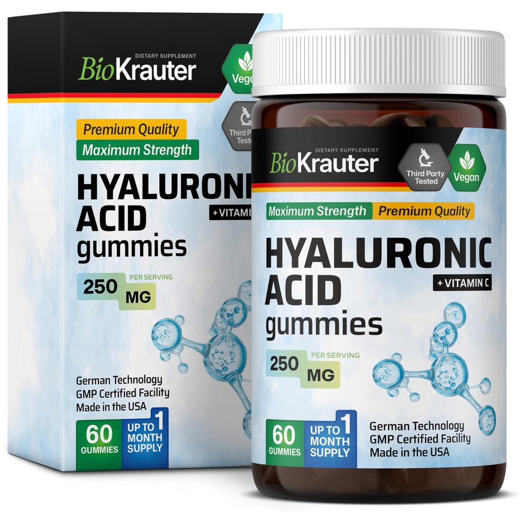 BIO KRAUTER 羟基酸 氯/维生素 C - 250 mg - 60 Vegan Chews - 羟基酸补充剂 - 丙丁基