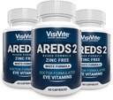 AREDS 2 锌自由白眼维生素 - Zeaxanthin Plus Lutein Macular Eye维生素 - 无豆 - 锌和铜自由毛眼健康公式 - 包3