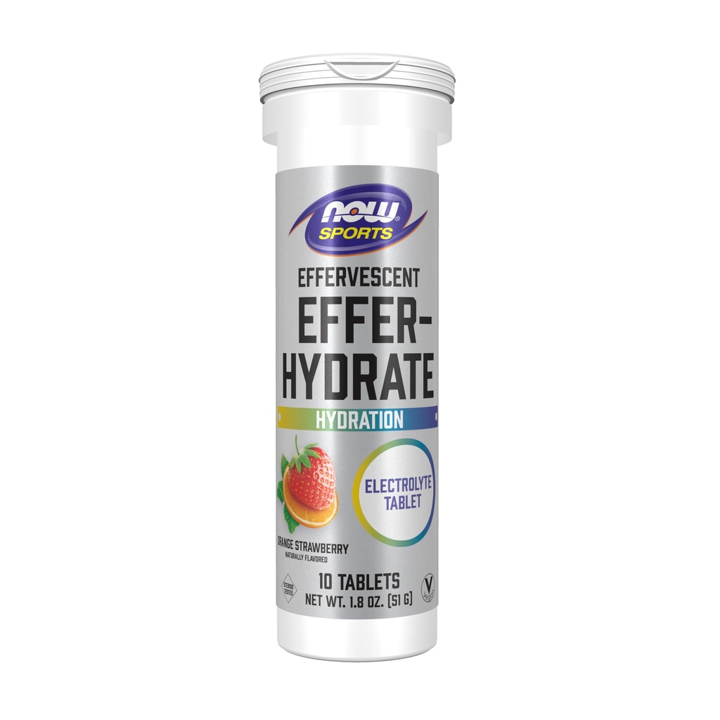 食品运动营养,Effervescent Effer-Hydrate,电解质补充,恢复*,橘色草莓,10块