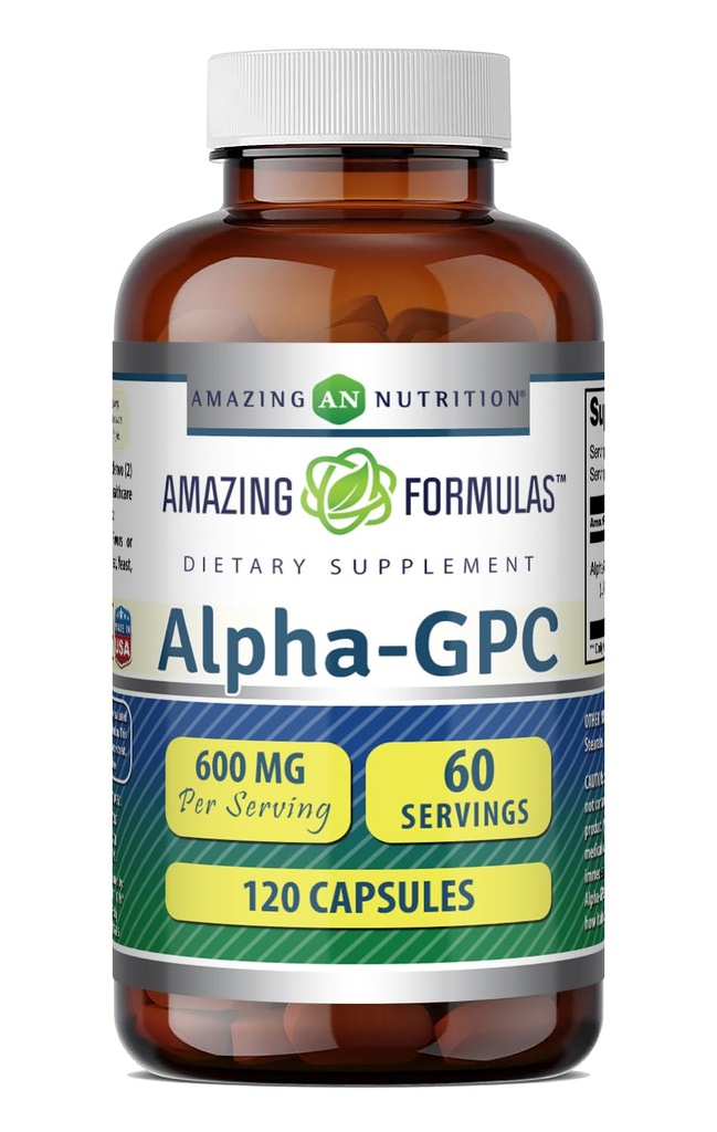 (原始内容存档于2018-09-21) (英语). Amazing Formules Alpha GPC Supplements + 600 Mg Per Affairing + 120 Capsules → 非GMO → Gluten Free → 制造于美国.