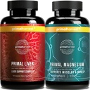 Primal收获套装的男女镁补充剂和肝脏补充剂