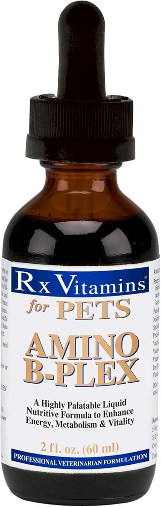 Rx维生素氨基B Plex for Pets - B维生素复合体+氨基酸 for Dogs & Cats - 维生素补充物用于Dogs & Cats的总体支持 - 2 oz.