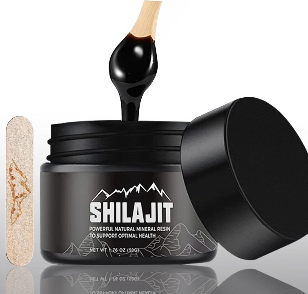 Shilajit Pure Himalayan - 50格拉姆 天然有机Shilajit Resin, 黄金级Shilajit 男女80+痕量矿物和富尔维酸 能源,免疫支持