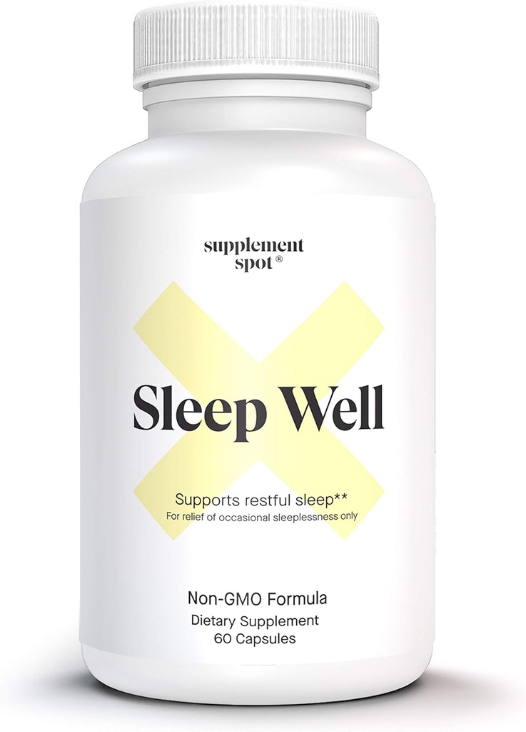 睡眠好自然睡眠援助 -- -- 成人非哈比特公式补充品w/Magnesium、L-Theanine、GABA和Serotonin -- -- 成人睡眠支助补充品(60个卡普尔、30个服务员)