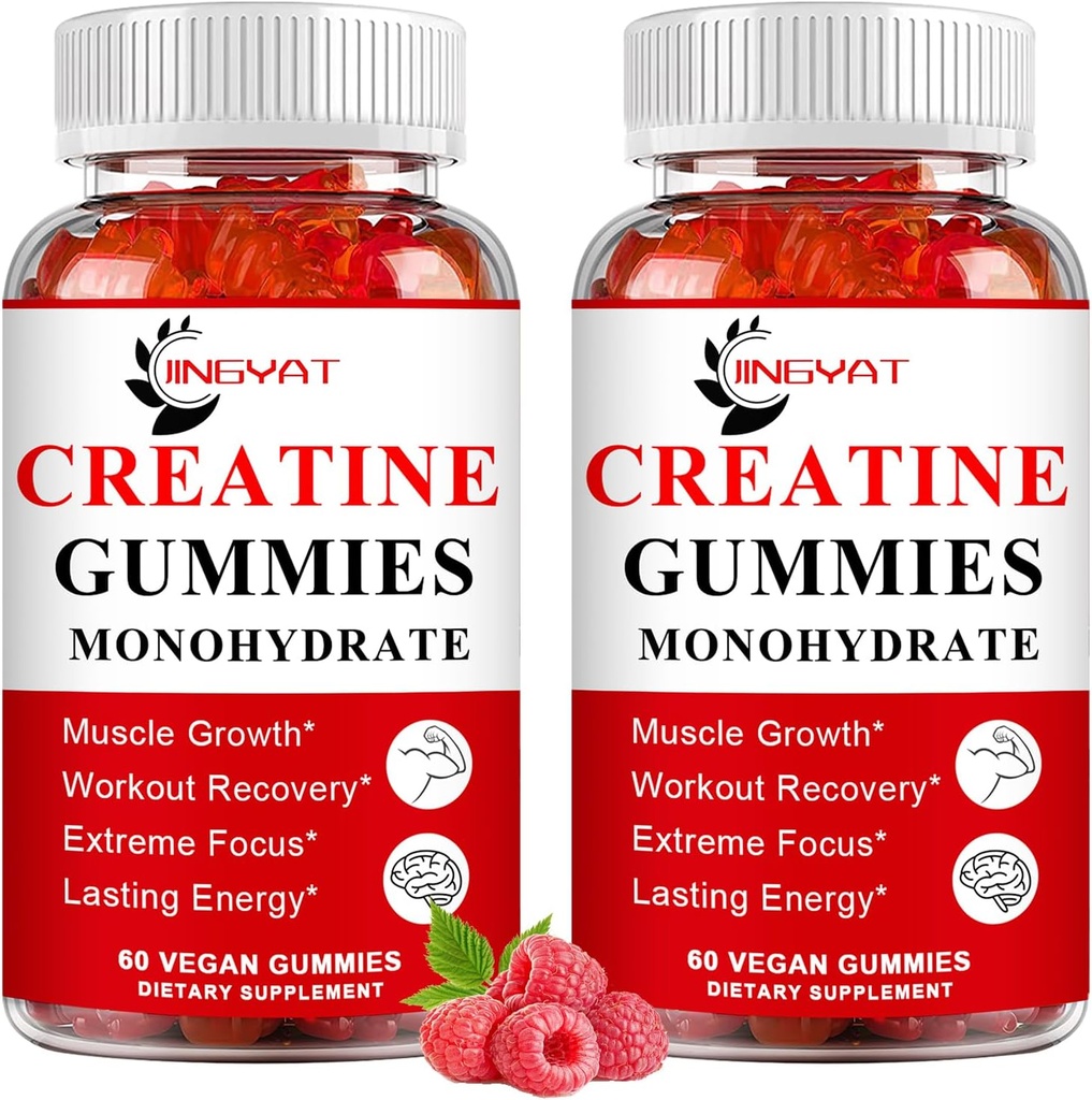 (2 Pack) Creatine 单水合物 Gummys 糖 糖 糖 糖 糖 糖 用于建筑肌肉, Boost Focus, Strength, Endurance, 5g Creatine 单水合物 Gummy for Men & Men & Men, 4X 强于粉末卡普尔