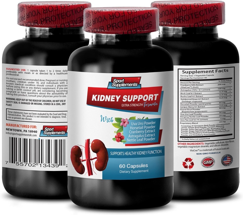 免疫支持 饮食补充 - 肾支持 - Cranberry Vitamins, Kedney Cleanse, Kedney Cleanse Detox & Reference Formula, Kedney 补充,肝脏和Kedney 补充 - 1瓶60盖