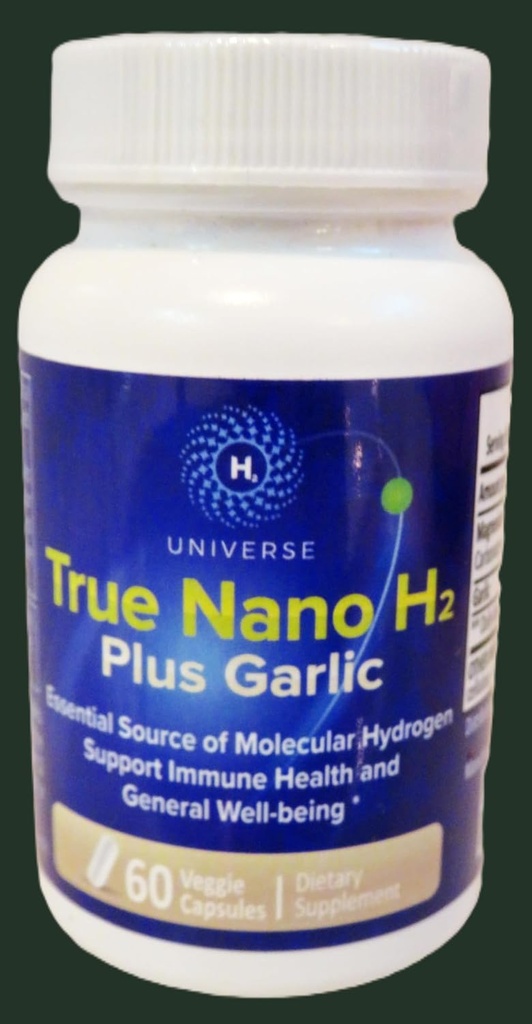 真正的纳米H2与大蒜 由 H2宇宙 → 分子氢与活性氢 纳米泡泡,靴子能量,强抗氧化剂 → 60 Capsules