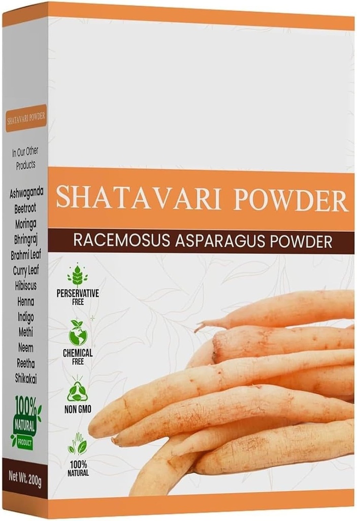 DURJA Shatavari Powder 100g – Ayurvedic 支持平衡女性荷尔蒙 – 草药补充 – 有利于健康消化和生殖系统 - 100g...