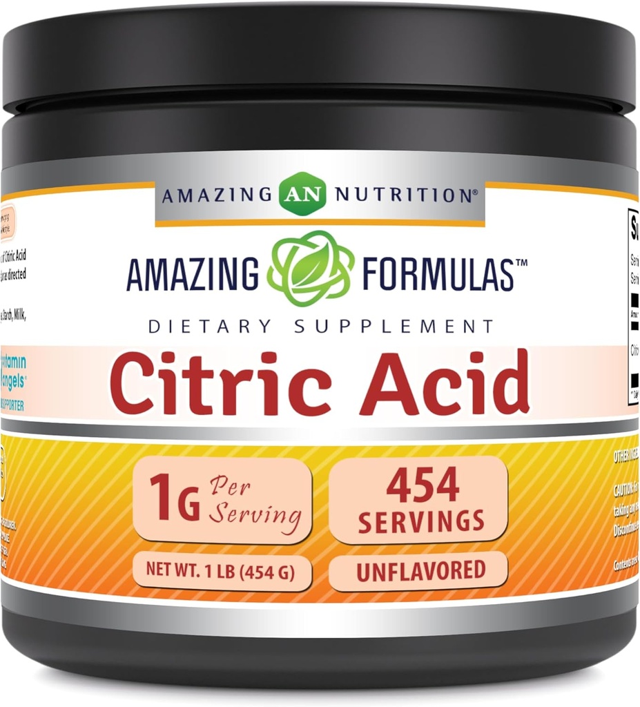 (原始内容存档于2018-09-26) (英语). Excellent Formulaments Citric Acid Powder Supplements + + 1 gram + 不受欢迎的 + 非 GMO → 不含Gluten – free → 在美国制造 (1 Pack, 1 LB).