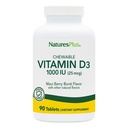 NaturesPlus 维生素D3 (1000 IU) - 90 菜板,毛伊贝里·布尔斯特·弗莱沃尔 - 蔬菜,格卢滕免费 - 90 服务