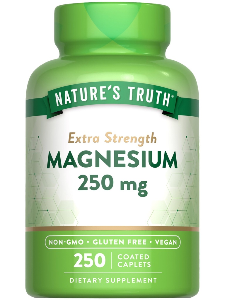 Nature's Truth Magnesium Supplement for Women & Men | 250 mg | 250 Count | Vegan, Non-GMO & Gluten Free | Magnesium Oxide