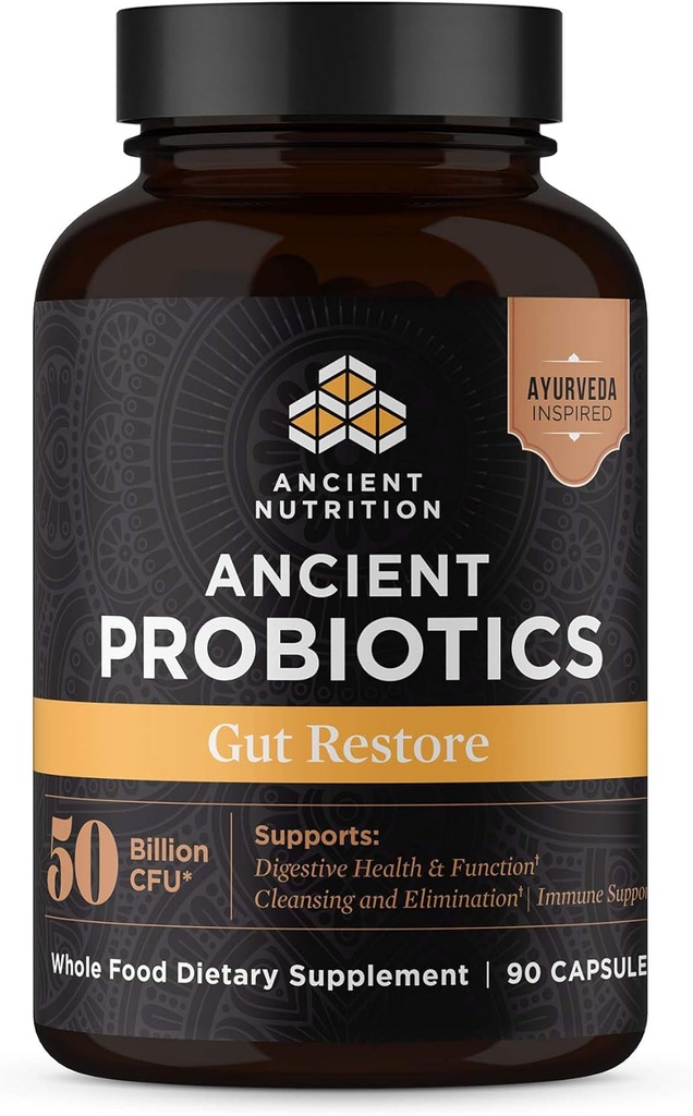 古营养原生素,Gut Recover 90ct with Ginger and Fenugreek, 支持消化功能, 减少腹泻,便秘,气体和布洛廷, 超级食品混合剂, 5亿CFUS*/服务