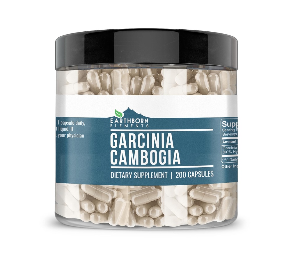 土生元素 Garcinia Cambogia 200 Capsules, 纯和未稀释, 无添加剂