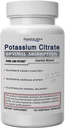 高级实验室 Potassium Citrate 100 mg,纯非GMO电解质矿物,无添加物,肾结石和pH支持,肌肉硬化,心脏和神经功能,Alkalizing平衡,120 Veg Caps