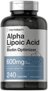 Horbäach Alpha Lipoic Acid 600mg | 240 Capsules | 配有 Biotin 优化剂 | 非GMO 和 Gluten 免费补充剂